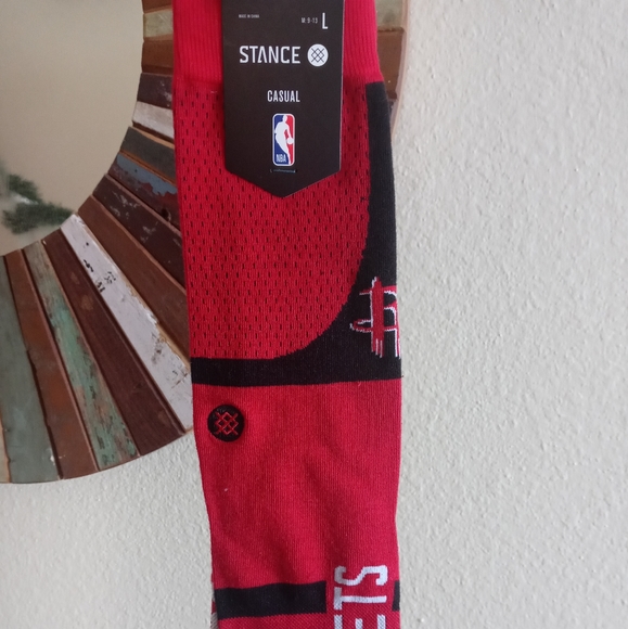 Stance Houston Rockets Shortcut 2 Crew Socks | L (Men 9-13 / Women 11-14)